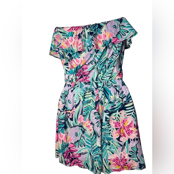 LILLY PULITZER Anja Romper In Mandevilla Pink Extra Lucky XS - Picture 6 of 13